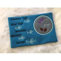 Stickdatei ITH - Mug Rug Spruch "Kaffee? Kaffee!"